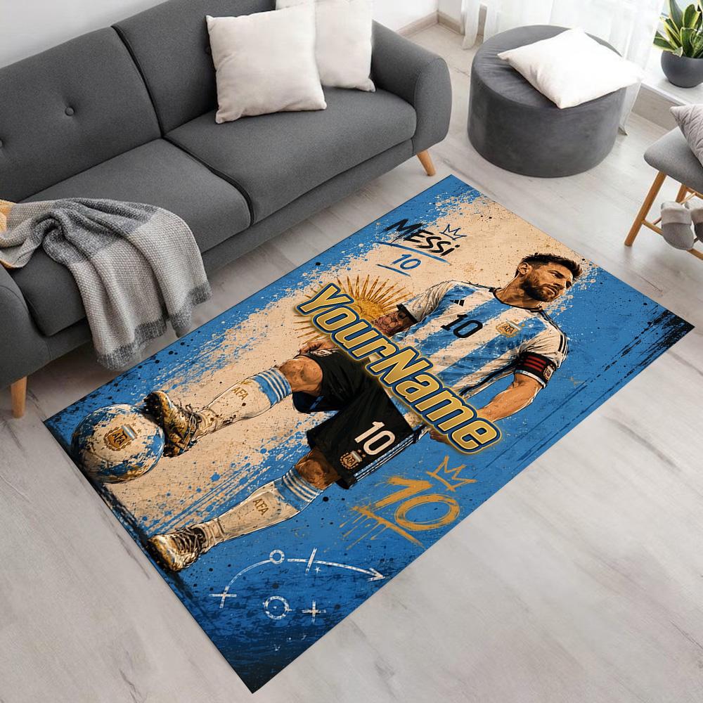 Messi Customizable Name Carpet Design for Dining Room Dormitory Hallway Decorate room Antislip Carpet Office home decor Best for Christmas