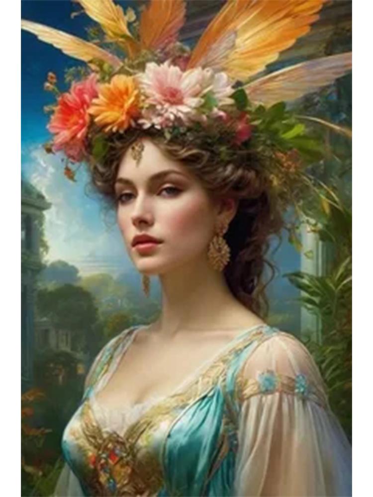 

Таинственная женщина 5d Diy Алмазная картина Новинка 2024 Полная круглая квадратная алмазная мозаика Вышивка Женская картина Украшение дома Full Round 20x30CM