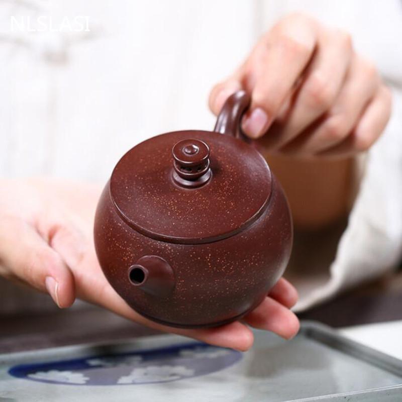 Ceainic Yixing autentic, ceainic cu filtru de lut violet, ceainic de frumusete, minereu brut chinezesc, set de ceai de boutique, lucrat manual, personalizat 190 ml