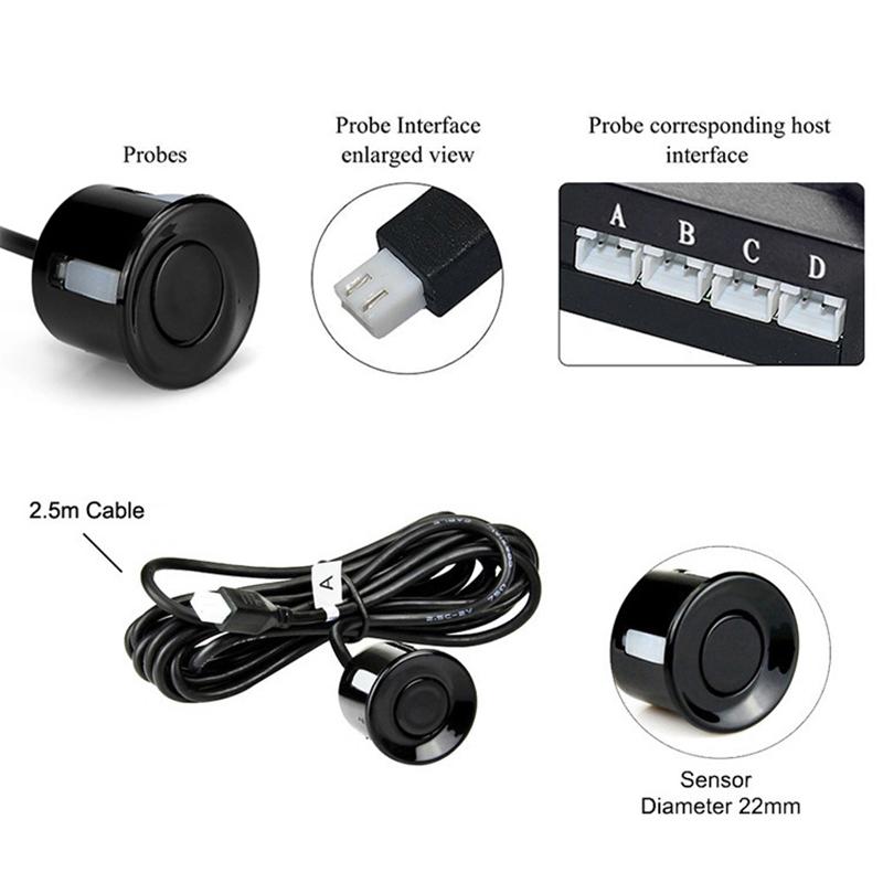 Parking Sensor Kit With 4 Radar LED Accurate Digital Display Of Obstacle Distance Alarm Parktronic Kit Detector Reversing Radar