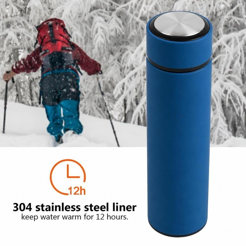 Rustless Steel Vacuum Bottle Matte Surface Thermal Insulated Cup Portable Travel Mug  Office Use