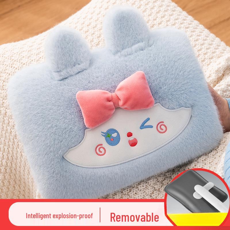 Rechargeable Plush Hot Water Bottle Hand Warmer - Cute Explosion-Proof Design for Baby Girls, Winter Use.