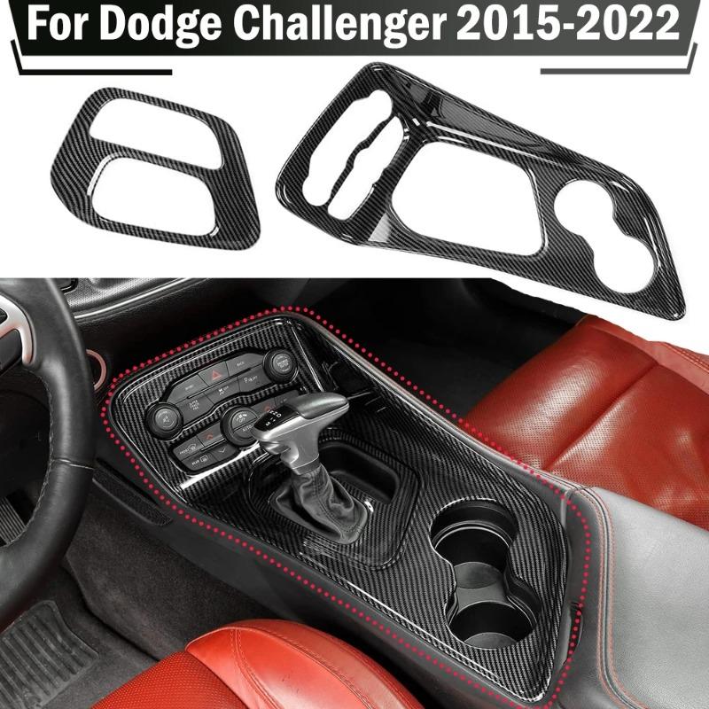 Carbon Fiber Black Accessory For Dodge Challenger 2015-2022 Center Console Gear Shift Panel Interior Decorative Cover Trim