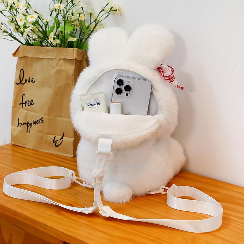 Cute Strawberry Rabbit Plush Toy Rabbit Doll Backpack Doll Girl Bag Birthday Gift