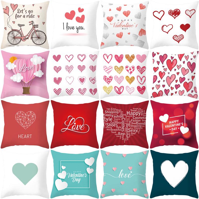Valentine's Day Digital Printed Car Pillow Cushion Cover Core-Free Home Soft Decoration
