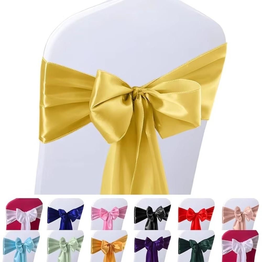 Elegant Design Satin Chair Sashes Butterfly Ties Chair Cover Decoration  Festival Celebration