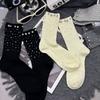 A Pair of Short Socks Accessories Socks Autumn and Winter New Personality Fashion Warm Rhinestone Decoration Socks