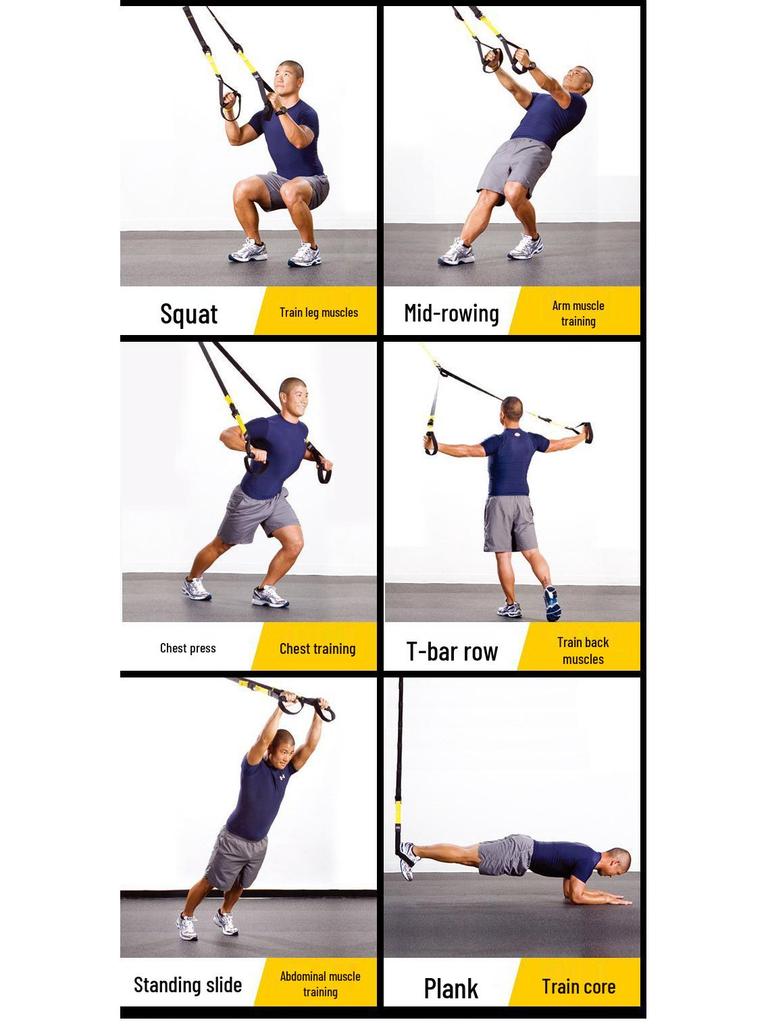 TRX P3 Suspension Training Remmar: Hemmaträning Motståndsband & Yoga Utrustning