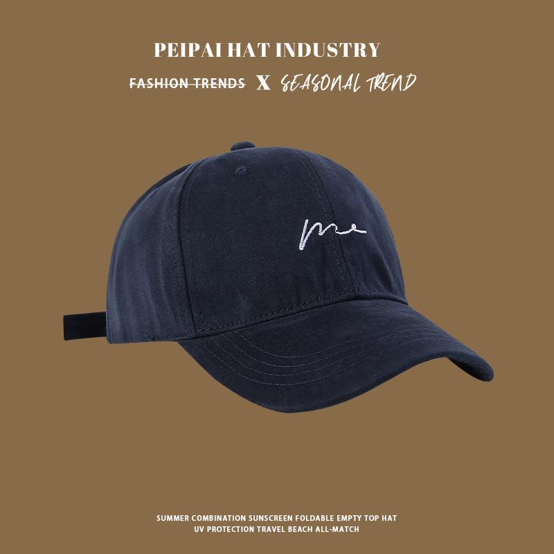 

1pc Simple Wave Embroidered Baseball Cap for Women,outdoor Versatile for Daily Leisure and Travel,sun Protection Duckbill Caps Adjustable темно-синього кольору