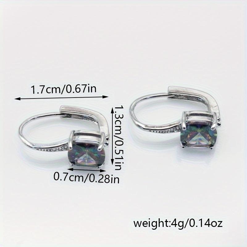 Exquisitely Crafted Quadrate Earrings Inlaid Artificial Zircon And Rhinestones Fashionable Hoop Earrings For Women Daily And Party Decor