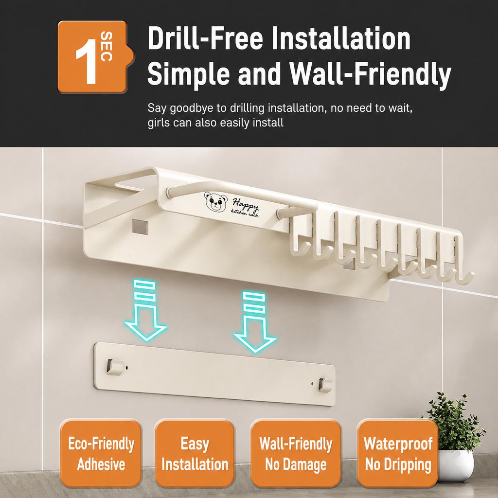 Knife Holder Kitchen No-Drill Carbon Steel