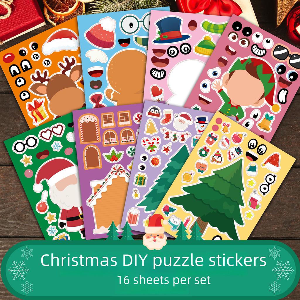 Engaging Cartoon Christmas Puzzle For Children With Colorful Stickers For Endless Fun