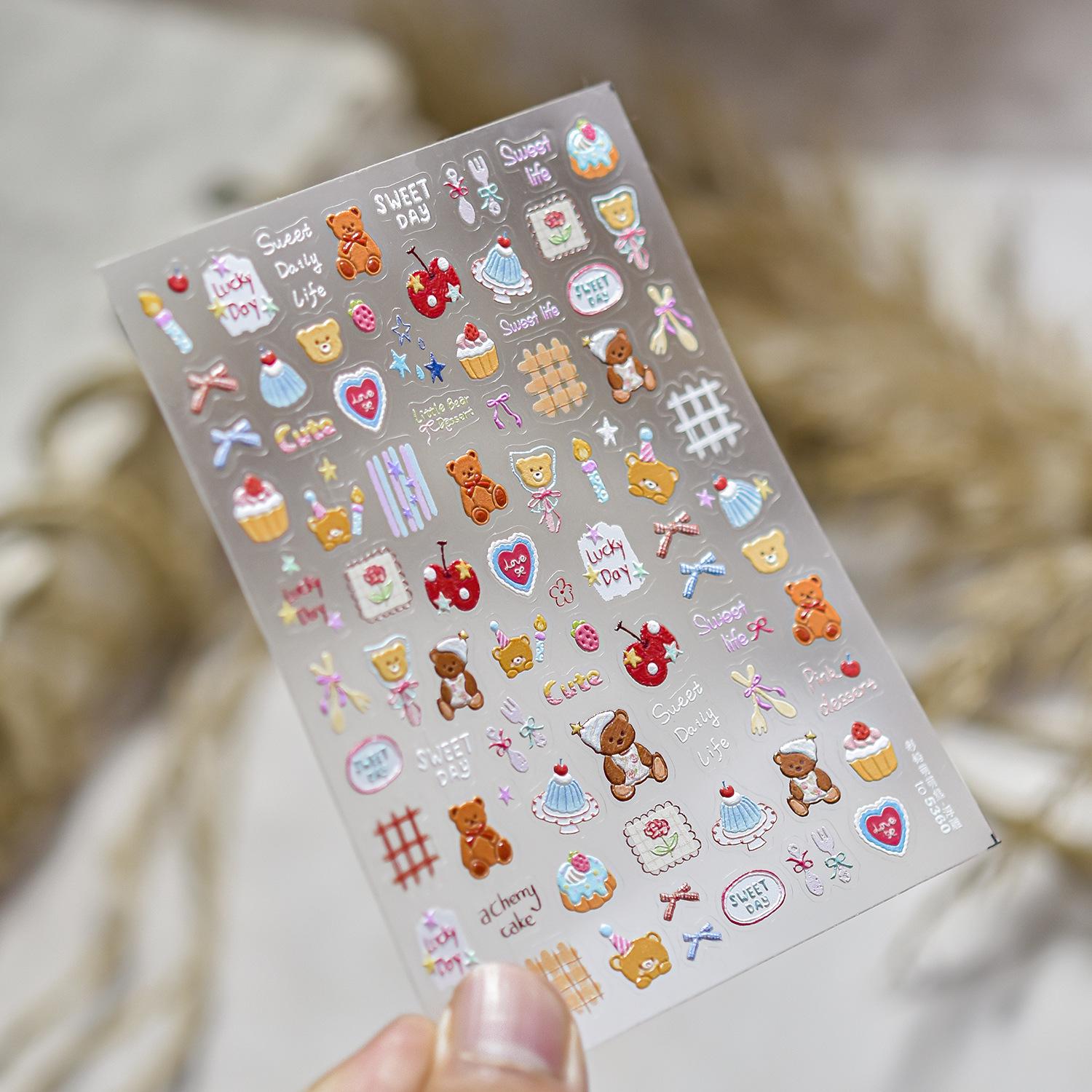 

Tomoni 3D Winter Reindeer Nail Stickers for Kids - Cute Christmas Nail Art Embellishments