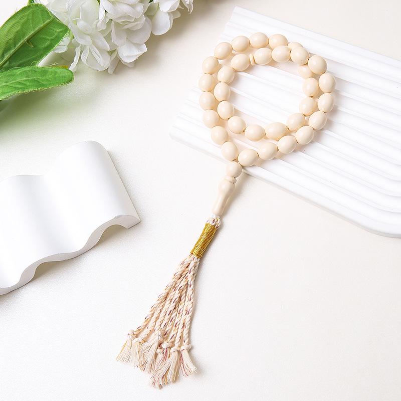Handheld 45-Bead Muslim Rosary Tassel Bracelet - Middle Eastern Islamic Prayer Jewelry