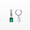 Geometric Square Green Zircon Earrings Retro Fashion Hip-hop Ear Buckle Trendy Elegant Lady's Accessories Classic Jewelry Temperament Daily Wear