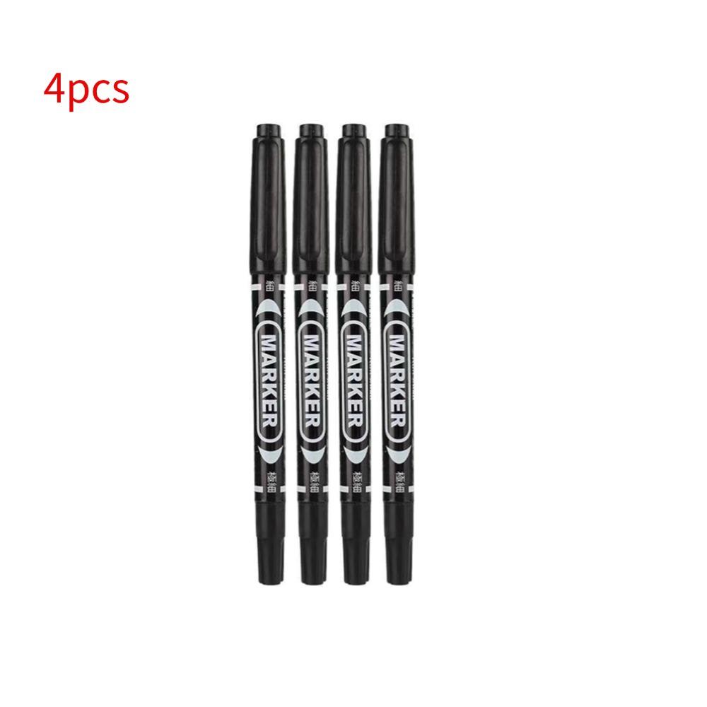 Twin Tip Permanent Marker Pen Fine Point Waterproof Ink Thin Nib Crude Nib Black Ink Permanent Marker Paint Marker Pen 1-30pcs