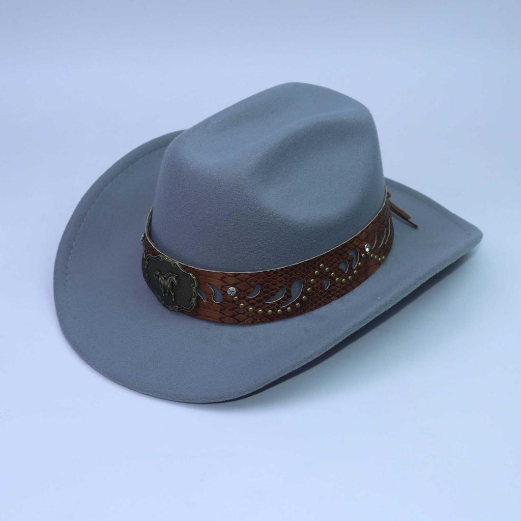 New Western cowboy top hat men and women couple gentleman's hat horse head decoration with jazz hat Tibetan
