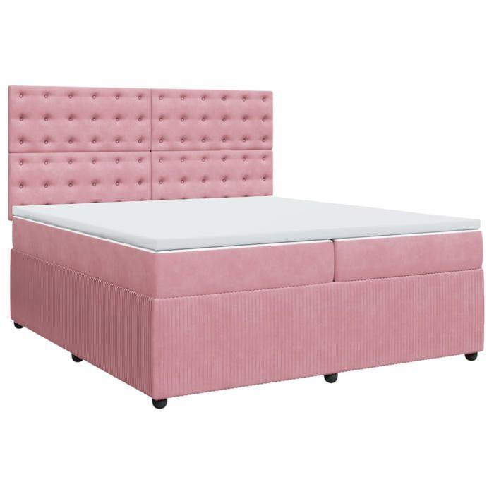 VidaXL Sommier à lattes de lit avec matelas Rose 200x200 cm Velours 3294747