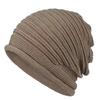 Slouchy Beanie Hat Striped Knit Skullcap Warm Breathable Lightweight Luxury Style High Top Foldable Spring Autumn