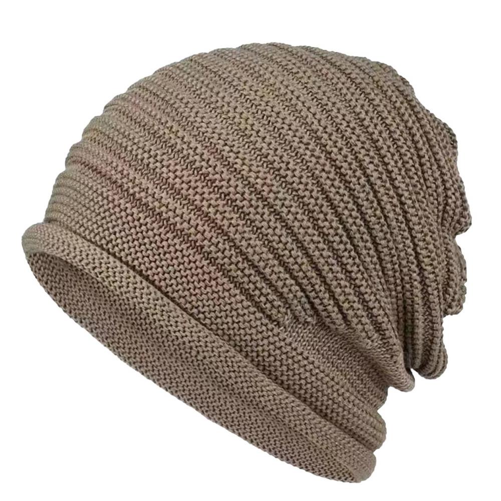 Slouchy Beanie Hat Striped Knit Skullcap Warm Breathable Lightweight Luxury Style High Top Foldable Spring Autumn