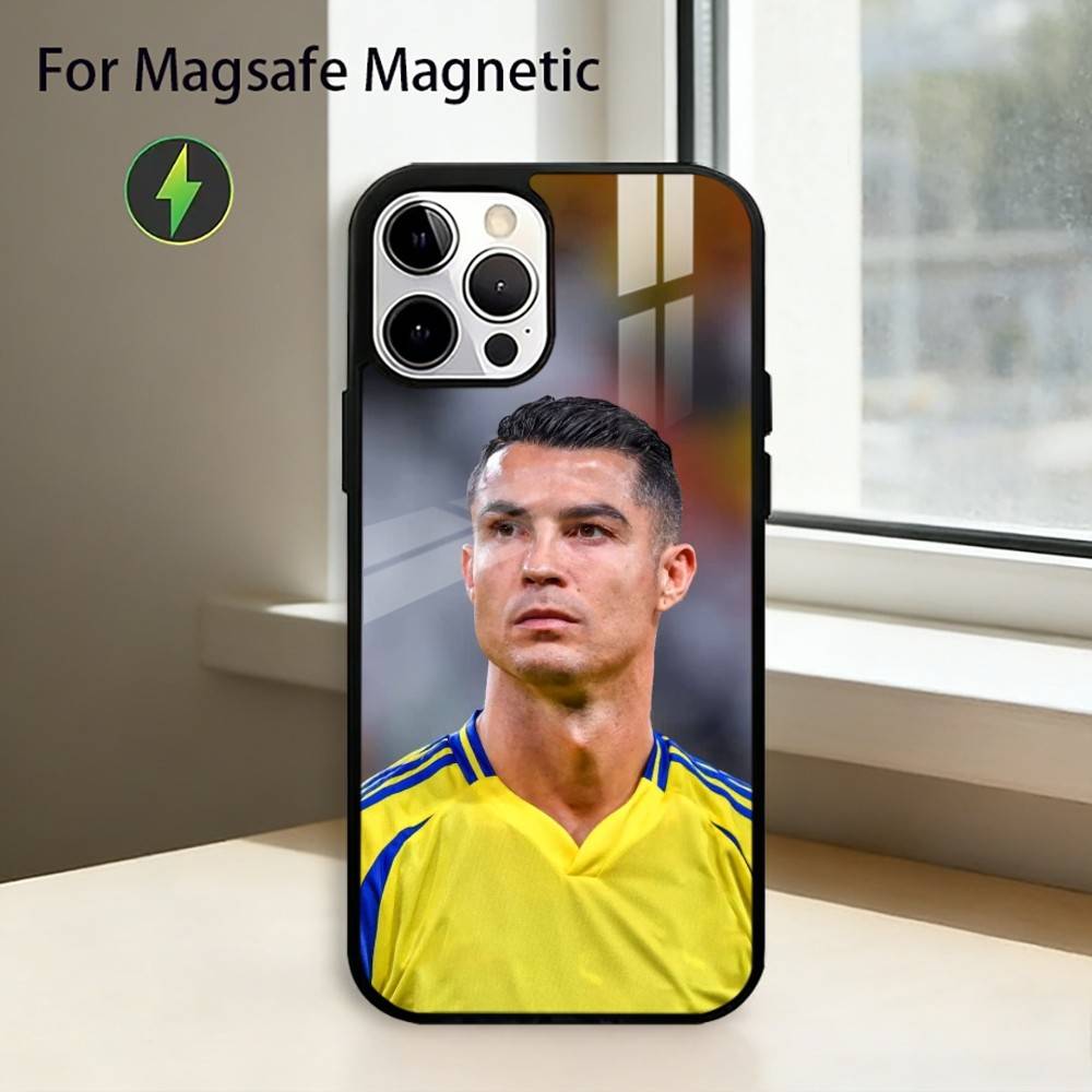 R-Ronaldo Cool CR7 Fußball Handyhülle Für iPhone17,16,15,14,13,12,11 Plus,Pro Magnetisch Für Magsafe Kabelloses Laden