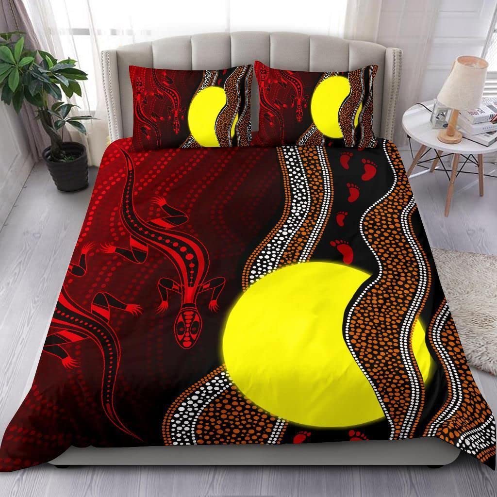 Purple Australian Original Bedding Collection Geometric Pattern Duvet Cover Microfiber Indigenous Style Comforter Cover Twin King Size
