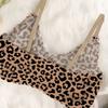 Sexy Leopard Print Seamless Backless Wireless Push Up Bra For Small Chest Women