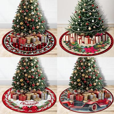 Christmas Tree Skirt Craft Christmas Decorations Cartoon Print Ornaments Christmas Supplies