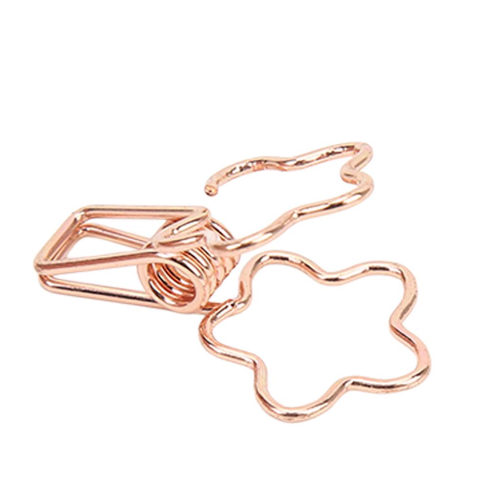 100pcs   Clips Cute Flower Shape Metal Hollowed   Tail Clips Paper Clamps for   Document Ticket