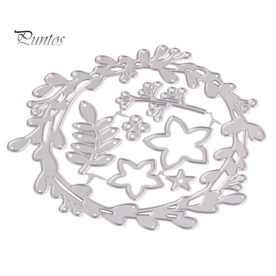 

Рождественская цветочная гирлянда, вырубная штамповка, скрапбукинг, бумажные карты, изготовление ремесленного декора серебряный