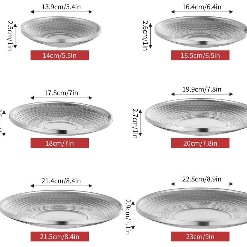 Abay Stainless Steel Double-Layer Hammered Serving Plate