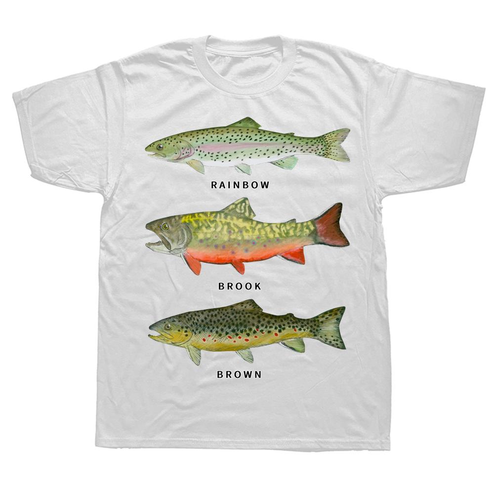 Funny Fish Trout Fishing T Shirts Summer Style Graphic Cotton Streetwear Short Sleeve Birthday Gifts Tshirt Mens Clothing