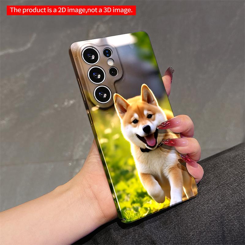 2DFlat Samsung phone case Adorable Shiba Inu Puppy Running in Sunlit Garden Applicable to Galaxy S22 S23 S24 S25ULTRA S26 A12 A13 A14 A15 A16