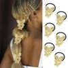 Golden Color Metal Hair Cuff Irregular Shape Hair Rope Classic Elastic Hair Band  Girls