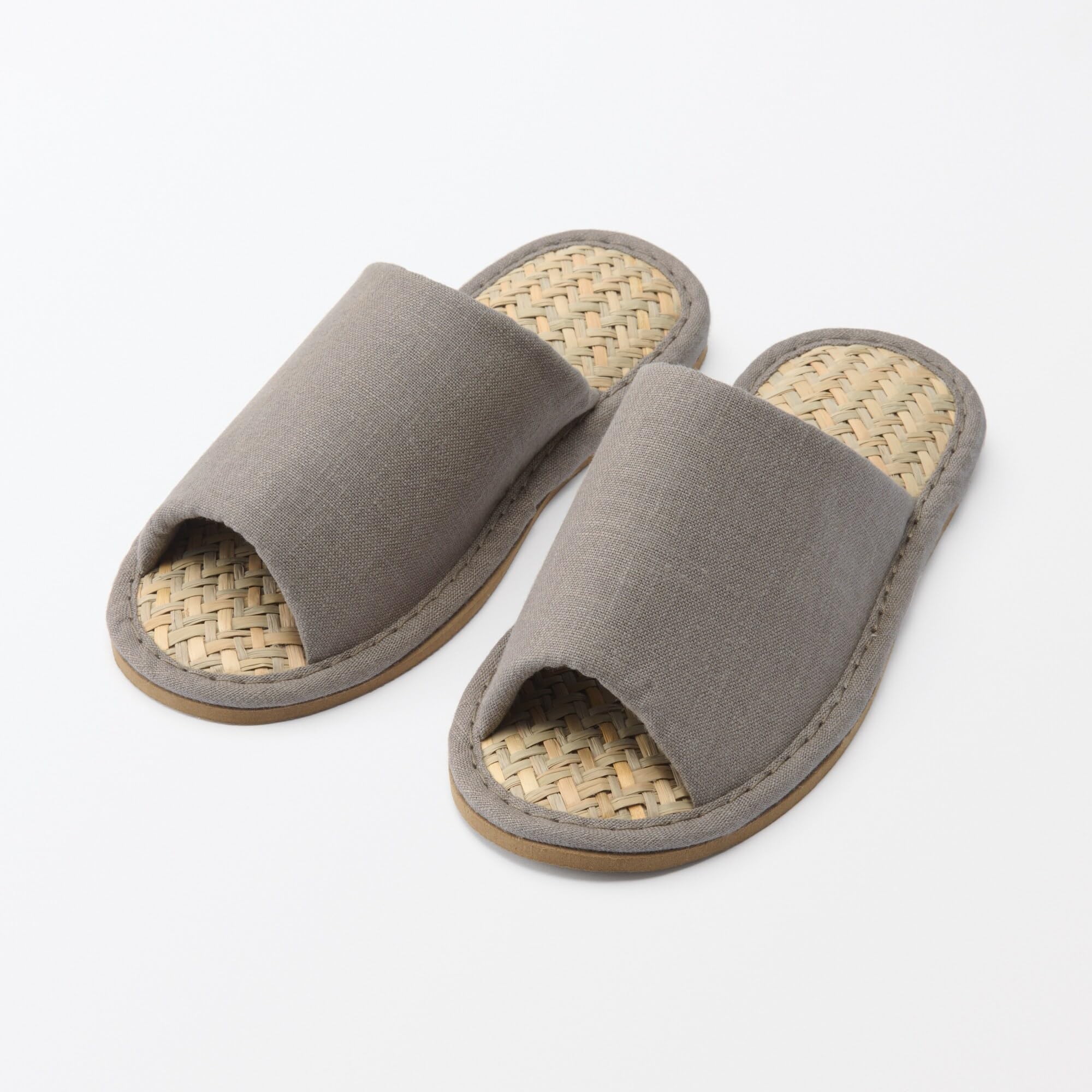 

MUJI Шлепанцы из травы малайской, Открытые, XL, Светлые, 76410065, Передняя часть, (Размеры 26,5-28 см), Коричневый,