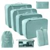 8 PCS/Set Polyester Travel Storage Bag Set Foldable Waterproof Travel Organizer Bag Makeup Bag Large Capacity Suitcase Organizer