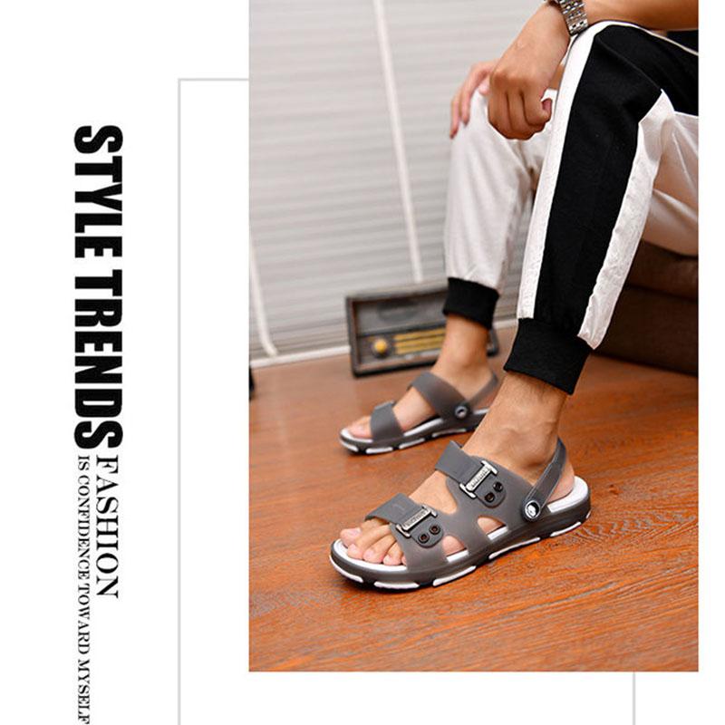 Herren-Hausschuhe, rutschfeste Sandalen, offene Zehen-Hausschuhe, Badezimmer-Strandschuhe