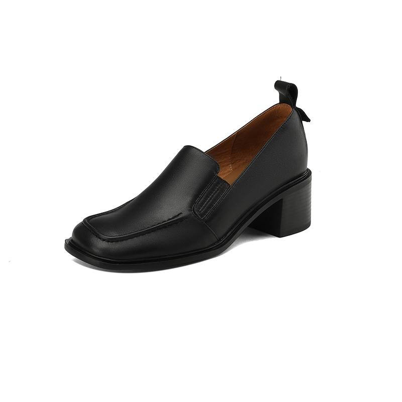 

Женские туфли-лодочки весна-лето зрелые офисные женские туфли из натуральной кожи высокого качества на толстом каблуке женская рабочая повседневная обувь 34 чёрный