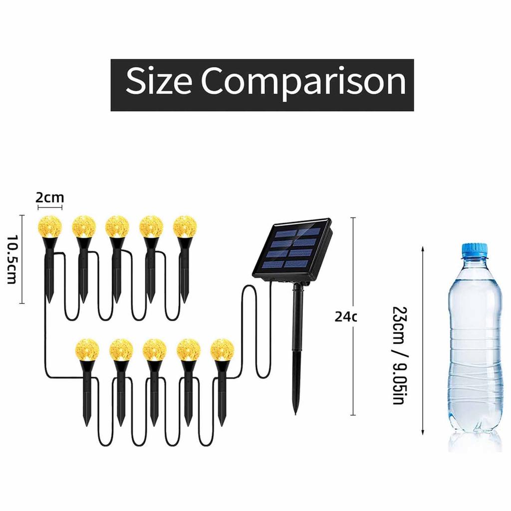 Solar Crystal Ball Garden Lights – Outdoor  Decorative Bubble Ball Ground Stake Lights for Courtyard Path  Lighting