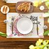 1/4pcs Ramadan Kareem Linen Placemat Table Ornaments 2025 Muslim Islamic Party Supplies Eid Mubarak Home Decoration Gift Favors