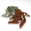 Muslim Chiffon Hijab Scarf for Women Lady Lace Trim Solid Square Head Wrap Shawl Female Jersey Hijabs Scarves Islamic Turban