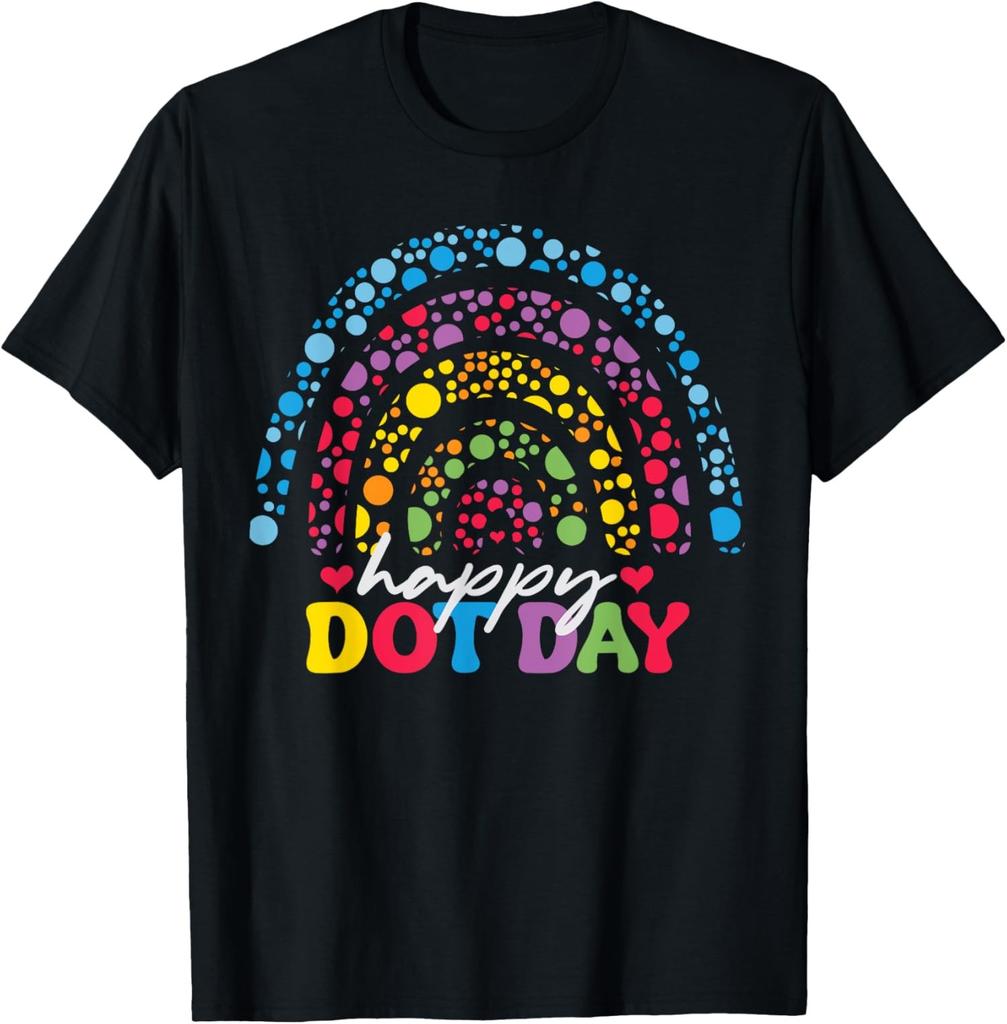 Cute Colorful Rainbow Happy Dot Day Teacher Unisex T-Shirt