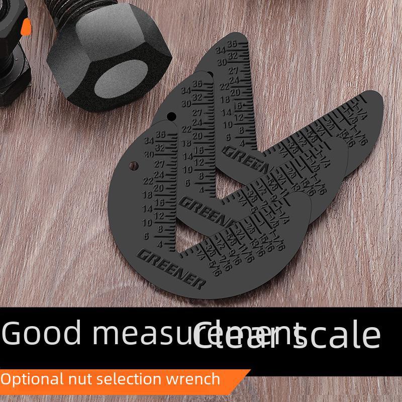 Green Forest Hexagonal Screw Nut Metric British 60° Radius Gauge and Tooth Distance Measuring Tool.