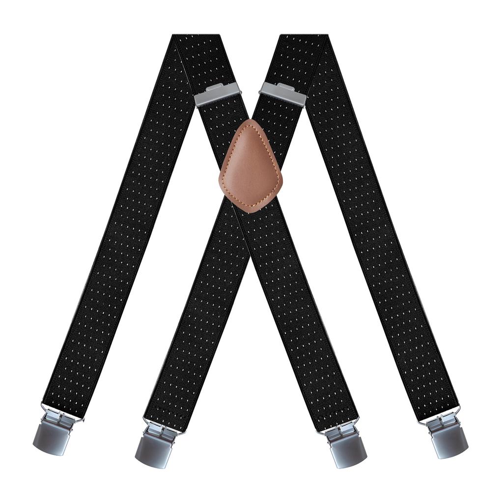 Elastische Hosenträger für Erwachsene mit 4 Clips für Herren und Damen, Hosenträger-Clips, 23 Farben optional