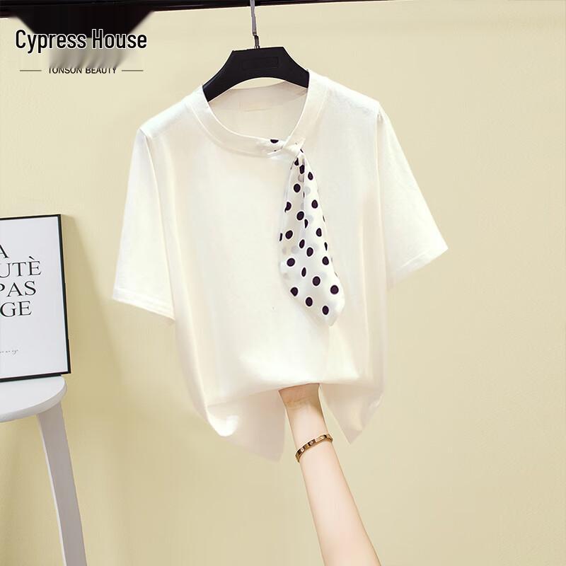 Women's Stylish Polka Dot Half-Sleeve T-Shirt