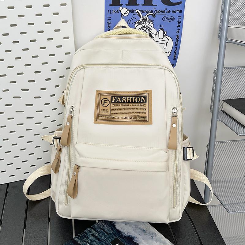 

School bag college student high school girl backpack simple large capacity boys backpack белый