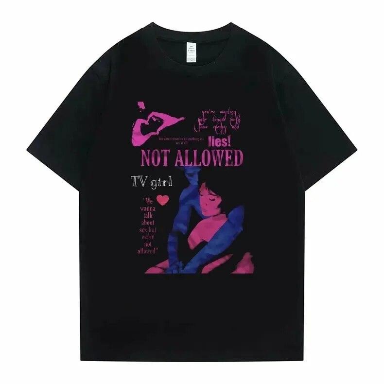 Cults TV Girl One Night Only Graphic Print Tshirt Vintage Tee Trend Unisex Women Oversized T Shirt Cotton Tops 2024 T-shirt Clothes