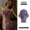 Summer Nightgown Pajamas Female Sexy Halter Suspenders Pure Desire Loungewear Nightgown Two-Piece Set With Chest Pad