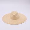 Moda Natural Paja Tejido a Mano 15cm 18cm Ala Ancha Panamá Jazz Sombrero de Paja Mujer Hombre Verano Oversize Playa Sombrero Mujer Playa
