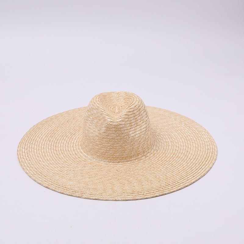 

Fashion Natural Straw Hand Woven 15cm 18cm Wide Brim Panama Jazz Straw Hat Women Men Summer Oversized Beach Sombrero Mujer Playa 56-58cm